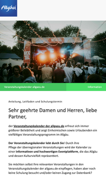 Newsletter-Beispiel der Allgäu GmbH