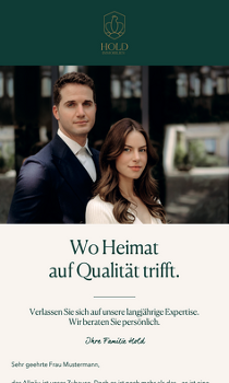Newsletter-Beispiel von Hold Immobilien