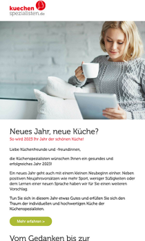 Newsletter-Beispiel der Küchenspezialisten