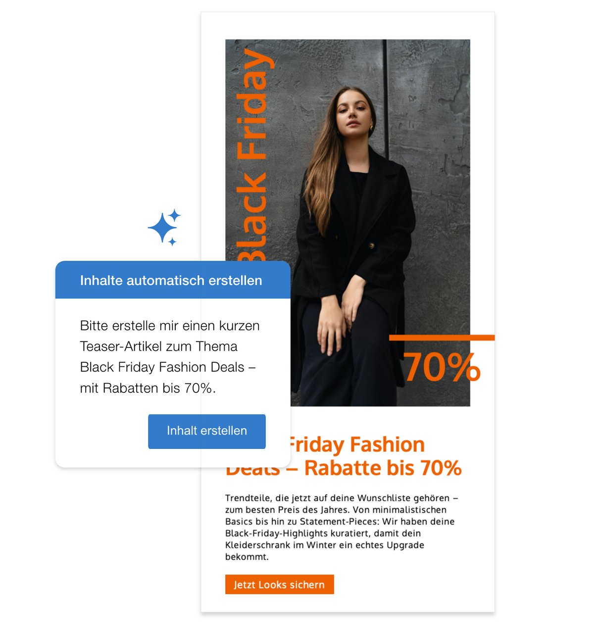 Black Friday Newsletter Artikel der automatisch erstellt wurde mit einem eigenen Prompt