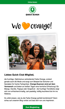 Newsletter-Beispiel von Quick Schuh